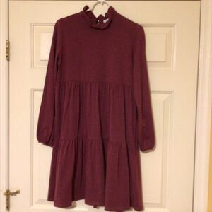 Mauve Long Sleevee High Waist Dress